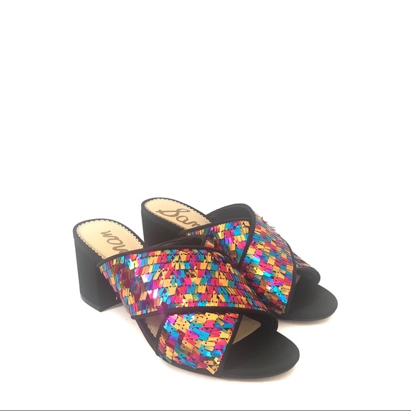 Sam Edelman Size 8 Stanley Pinata Sequin Sandal - Picture 2 of 6